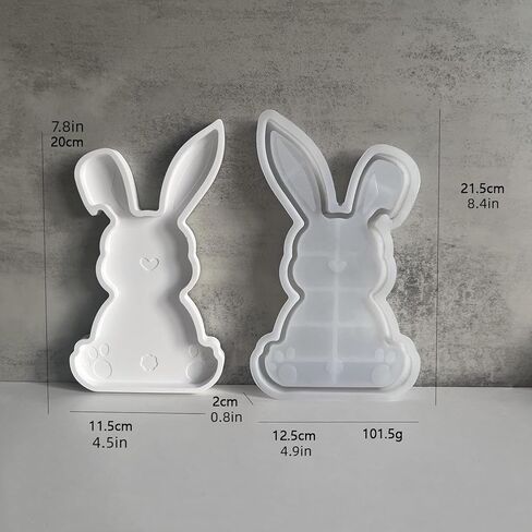 2Pcs Bunny Tray Resin Molds, Easter Rabbit Tray Silicone Mold for Concrete, Bunny Shape Epoxy Resin Casting Molds for Jewelry Storage, Fruit Candy Food Dish, Easter Decor in Saudi Arabia
