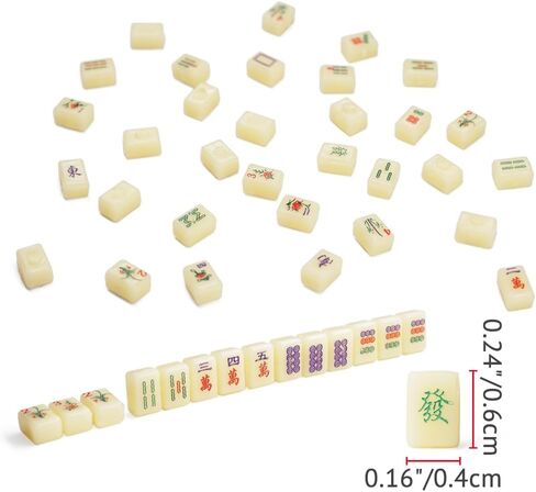 Odoria Dollhouse Mahjong Set Miniature: 1/12 Scale Chinese Mahjong Stone Game Set Traditional - Mini Doll House Accessories Plastic 180 Tiles in Saudi Arabia