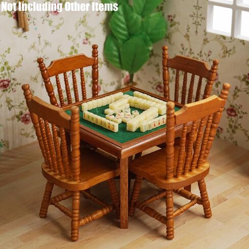 Odoria Dollhouse Mahjong Set Miniature: 1/12 Scale Chinese Mahjong Stone Game Set Traditional - Mini Doll House Accessories Plastic 180 Tiles in Saudi Arabia