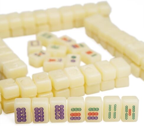 Odoria Dollhouse Mahjong Set Miniature: 1/12 Scale Chinese Mahjong Stone Game Set Traditional - Mini Doll House Accessories Plastic 180 Tiles in Saudi Arabia