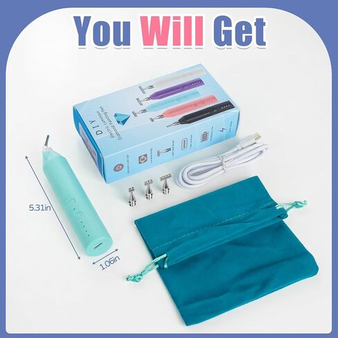 Electric Diamond Painting Pen with LED Light, Cordless Diamond Art Pens Accessories No Wax 3-Speed Rechargeable Automatic E-Painter Tools for Beginners DIY Kit Beginners (Blue) in Saudi Arabia
