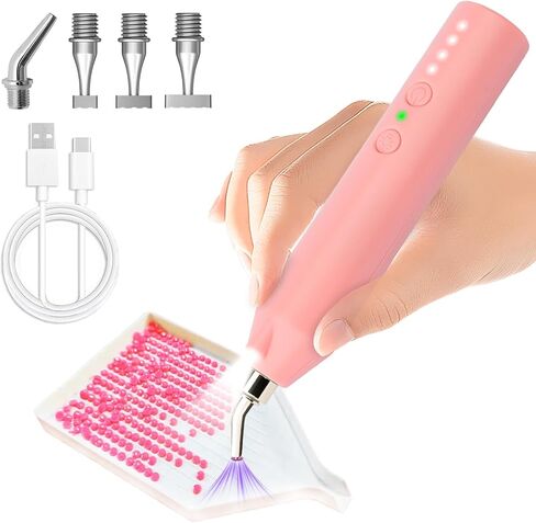 Electric Diamond Painting Pen with LED Light, Cordless Diamond Art Pens Accessories No Wax 3-Speed Rechargeable Automatic E-Painter Tools for Beginners DIY Kit Beginners (Blue) in Saudi Arabia
