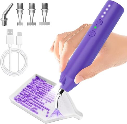 Electric Diamond Painting Pen with LED Light, Cordless Diamond Art Pens Accessories No Wax 3-Speed Rechargeable Automatic E-Painter Tools for Beginners DIY Kit Beginners (Blue) in Saudi Arabia