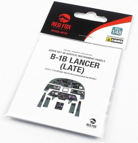 Red Fox Studio 1/48 Rockwell B-1B Lancer، لوحة داخلية أكريليك ثلاثية الأبعاد متأخرة (للمستوى)، أجزاء نموذج بلاستيكي RFSQS-48125 in Saudi Arabia