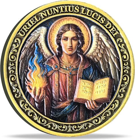 Archangel Uriel Coin - Spiritual Guidance Medallion with Light & Wisdom Symbol, Protective Angelic Token for Clarity & Peace in Saudi Arabia