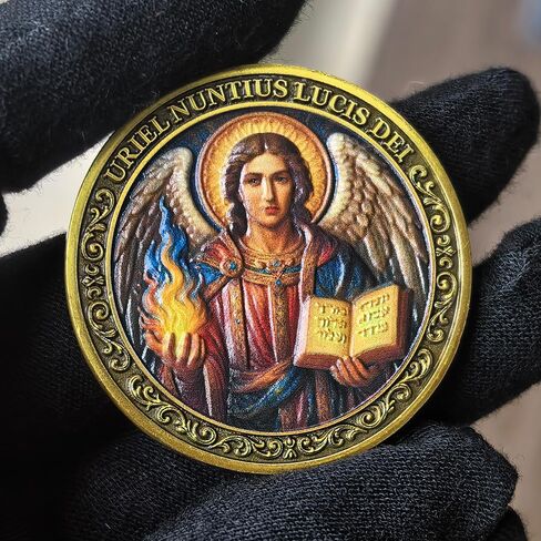 Archangel Uriel Coin - Spiritual Guidance Medallion with Light & Wisdom Symbol, Protective Angelic Token for Clarity & Peace in Saudi Arabia