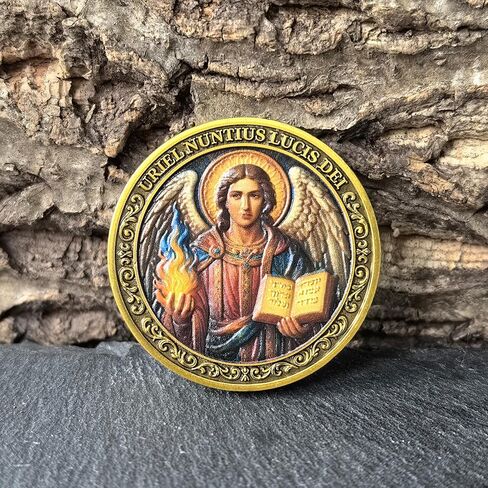 Archangel Uriel Coin - Spiritual Guidance Medallion with Light & Wisdom Symbol, Protective Angelic Token for Clarity & Peace in Saudi Arabia