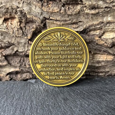 Archangel Uriel Coin - Spiritual Guidance Medallion with Light & Wisdom Symbol, Protective Angelic Token for Clarity & Peace in Saudi Arabia