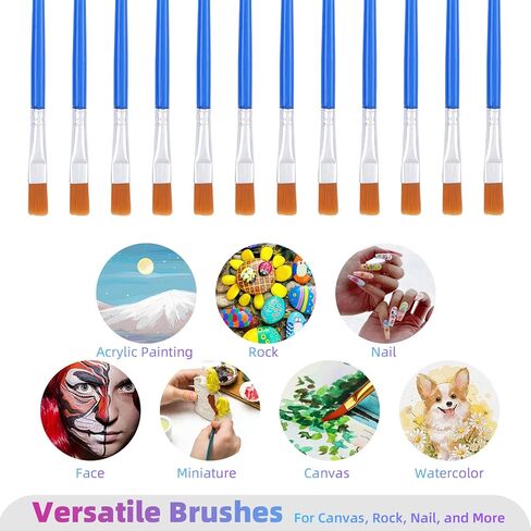 30 Pcs Flat Paint Brushes, Small Brush Bulk Miniature Detail Acrylic Painting for Classroom Watercolor Painting in Saudi Arabia