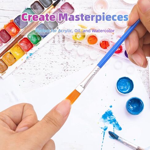 30 Pcs Flat Paint Brushes, Small Brush Bulk Miniature Detail Acrylic Painting for Classroom Watercolor Painting in Saudi Arabia