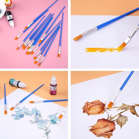 30 Pcs Flat Paint Brushes, Small Brush Bulk Miniature Detail Acrylic Painting for Classroom Watercolor Painting in Saudi Arabia