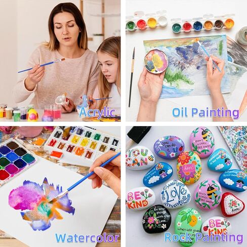 30 Pcs Flat Paint Brushes, Small Brush Bulk Miniature Detail Acrylic Painting for Classroom Watercolor Painting in Saudi Arabia