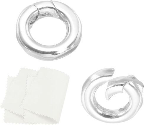 PATIKIL 11.6mm 925 Sterling Silver Spring Gate Rings, 2Pcs Round Spring Clasps Necklace Enhancer Shortener Closures Connector for Jewelry Making Necklaces DIY, Silver Tone in Saudi Arabia