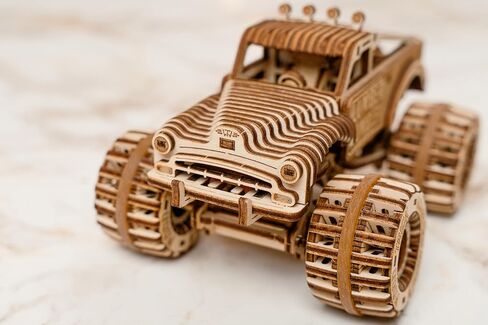 لعبة Wood Trick Lumber Rumbler Pickup Truck Car الألغاز الخشبية ثلاثية الأبعاد للبالغين لبناء - ركوب الخيل يصل إلى 12 قدمًا - 5.5 × 4.3 بوصة - مجموعة أدوات شاحنة نموذجية للبناء للبالغين in Kuwait