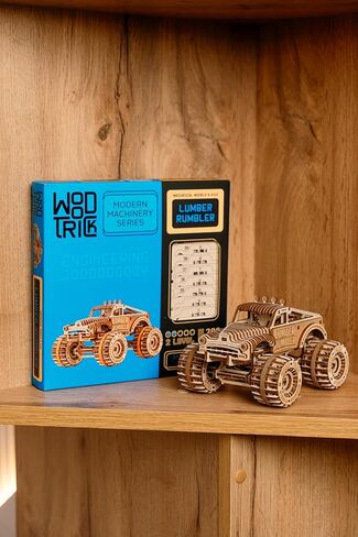 لعبة Wood Trick Lumber Rumbler Pickup Truck Car الألغاز الخشبية ثلاثية الأبعاد للبالغين لبناء - ركوب الخيل يصل إلى 12 قدمًا - 5.5 × 4.3 بوصة - مجموعة أدوات شاحنة نموذجية للبناء للبالغين in Kuwait