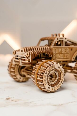 لعبة Wood Trick Lumber Rumbler Pickup Truck Car الألغاز الخشبية ثلاثية الأبعاد للبالغين لبناء - ركوب الخيل يصل إلى 12 قدمًا - 5.5 × 4.3 بوصة - مجموعة أدوات شاحنة نموذجية للبناء للبالغين in Kuwait