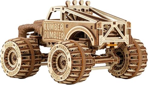 لعبة Wood Trick Lumber Rumbler Pickup Truck Car الألغاز الخشبية ثلاثية الأبعاد للبالغين لبناء - ركوب الخيل يصل إلى 12 قدمًا - 5.5 × 4.3 بوصة - مجموعة أدوات شاحنة نموذجية للبناء للبالغين in Kuwait