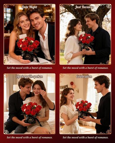 ROKR 3D Puzzles DIY Building Kit,9 Burgundy Roses Bouquet in Gift Box,Snap Together Flowers for Home Decor in Saudi Arabia