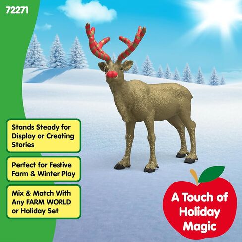 Schleich Farm World – 5" Golden Anniversary Reindeer Figurine – Limited Edition Christmas Collectible Animal Toy for Boys and Girls – Fun Holiday Play Figure for Kids Ages 5+ | 72271 in Saudi Arabia