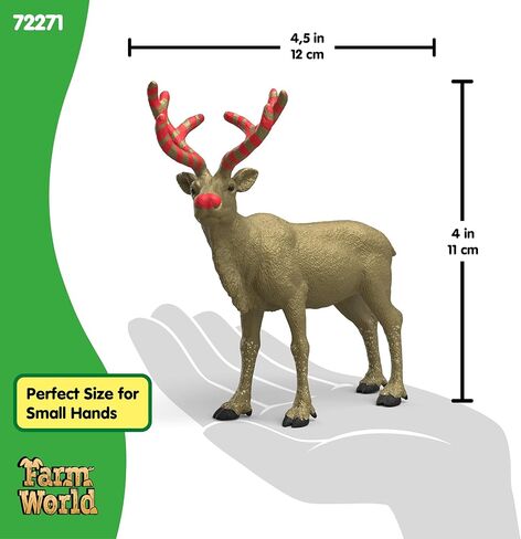 Schleich Farm World – 5" Golden Anniversary Reindeer Figurine – Limited Edition Christmas Collectible Animal Toy for Boys and Girls – Fun Holiday Play Figure for Kids Ages 5+ | 72271 in Saudi Arabia