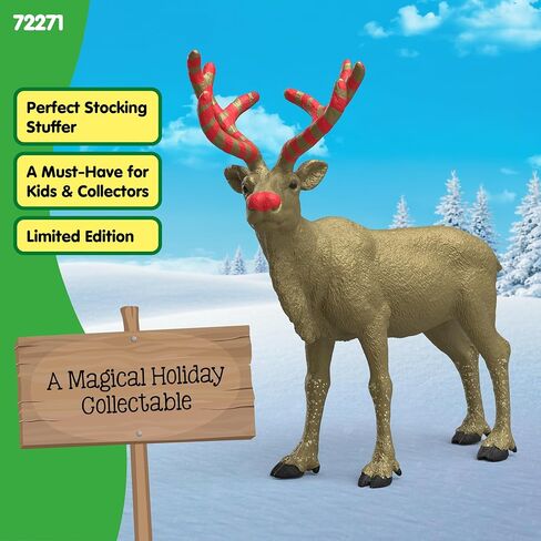 Schleich Farm World – 5" Golden Anniversary Reindeer Figurine – Limited Edition Christmas Collectible Animal Toy for Boys and Girls – Fun Holiday Play Figure for Kids Ages 5+ | 72271 in Saudi Arabia