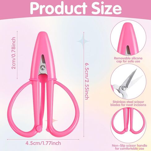 Hecila 4 Pcs Tiny Small Scissor with Cover Mini Scissors Colorful Travel Scissors Stainless Steel Detail Sewing Scissor Portable Snips for Sewing Crafts and Yarn DIY Embroidery Paper Cutting in Saudi Arabia