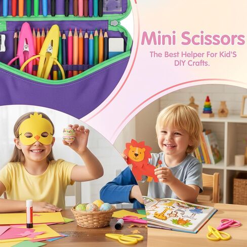 Hecila 4 Pcs Tiny Small Scissor with Cover Mini Scissors Colorful Travel Scissors Stainless Steel Detail Sewing Scissor Portable Snips for Sewing Crafts and Yarn DIY Embroidery Paper Cutting in Saudi Arabia