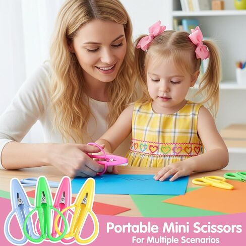 Hecila 4 Pcs Tiny Small Scissor with Cover Mini Scissors Colorful Travel Scissors Stainless Steel Detail Sewing Scissor Portable Snips for Sewing Crafts and Yarn DIY Embroidery Paper Cutting in Saudi Arabia