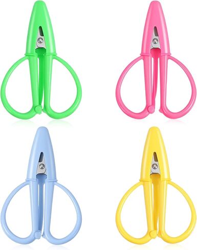 Hecila 4 Pcs Tiny Small Scissor with Cover Mini Scissors Colorful Travel Scissors Stainless Steel Detail Sewing Scissor Portable Snips for Sewing Crafts and Yarn DIY Embroidery Paper Cutting in Saudi Arabia