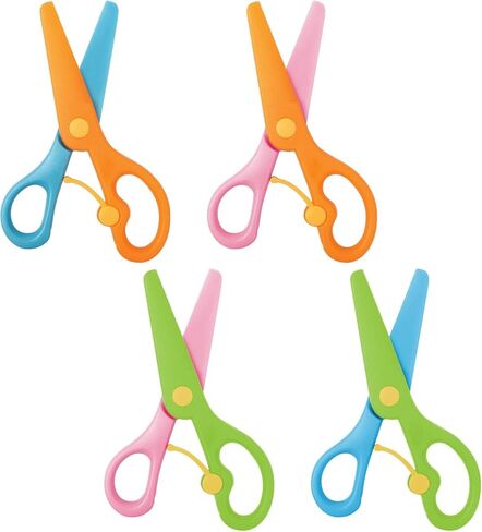 4 Pack Plastic Training Scissors, Safety Learning Scissors, Colorful Paper Craft Supplies Art Scissors in Saudi Arabia