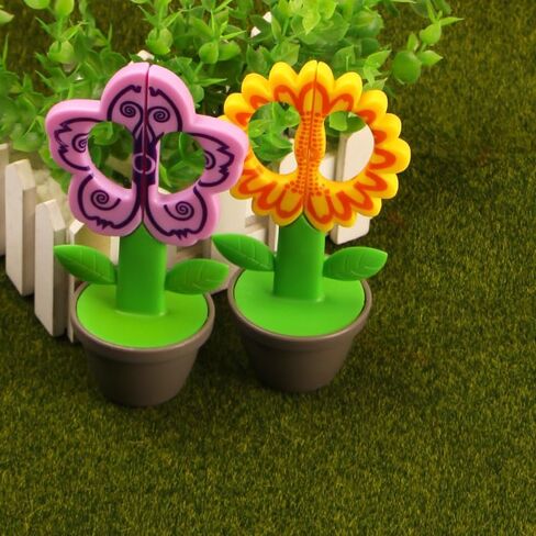 2 Pack Whimsical Standing Flower-Shaped Office Scissors - Ergonomic, Safety-Cut, Multi-Purpose DIY Craft & Paper-Cutting Tools with Desk Decoration Design for School, Office, Home Use in Saudi Arabia