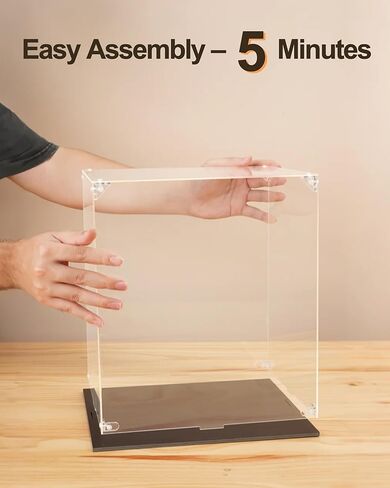 حافظة عرض أكريليك من ROBOTIME للغز خشبي ثلاثي الأبعاد، صندوق أكريليك شفاف للمقتنيات، سهل التجميع، غطاء غبار قابل للتكديس مع قاعدة بلاستيكية لمجموعات النماذج (11.26 بوصة × 9.02 بوصة × 12.32 بوصة) in Saudi Arabia