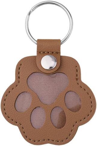 Xiyantiji Pet Paw Print Leather Keychain for Dog Cat Fur Hair Storage Memorial Keychains for Pet Lover Owner Sympathy Gift in Saudi Arabia