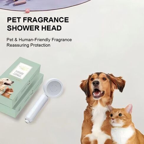 Pet Fragrance Shower Head Kit：Pet-Friendly Aromatherapy Shower Handle for Dogs & Cats Replaceable Built-in Gentle Fragrance Balm Skin-Health Filter Cartridge Soothing Oils & Vitamins in Saudi Arabia