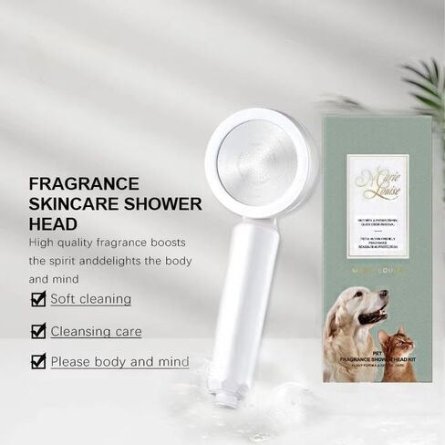 Pet Fragrance Shower Head Kit：Pet-Friendly Aromatherapy Shower Handle for Dogs & Cats Replaceable Built-in Gentle Fragrance Balm Skin-Health Filter Cartridge Soothing Oils & Vitamins in Saudi Arabia