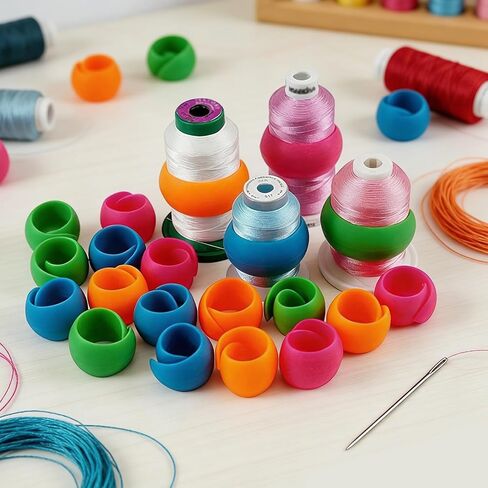 20PCS Thread Spool Holders, Flexible Silicone Thread Organizers for Sewing Machine Embroidery Thread, Keep Spools Neat & Tangle-Free for Sewing Kit & Craft Organization in Saudi Arabia