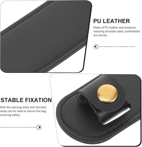 Shoulder Strap Pad: Leather Shoulder Pad for Bag Strap, Anti-Skid Bag Strap Pad, Detachable Leather Strap Cover for Shopping Bags,Tote Purses - Black in Saudi Arabia