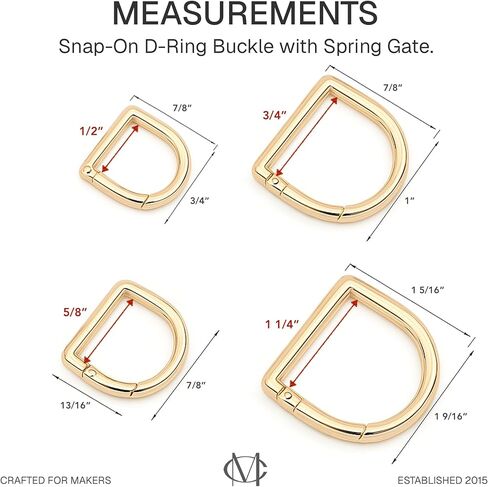 CRAFTMEMORE Snap-On D-Ring Buckle Clips, 4 PCS Keyrings Clasp for Purse Strap SPD4 in Saudi Arabia