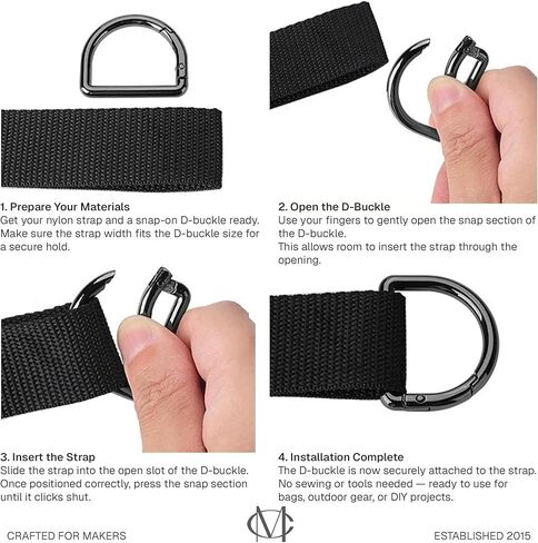 CRAFTMEMORE Snap-On D-Ring Buckle Clips, 4 PCS Keyrings Clasp for Purse Strap SPD4 in Saudi Arabia