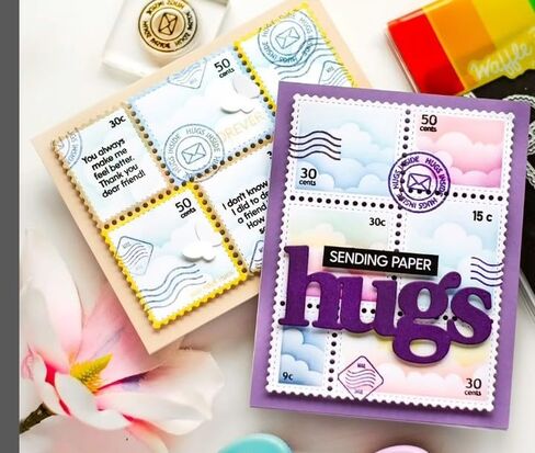 Christmas Postage Stamp Dies for Card Making Birthday Decoration, Frame Thanksgiving Fall Stamp Cutting Die for Card Making Junk Journal DIY, Metal Fall Christmas Decor Postage Stamp Die Cut in Saudi Arabia