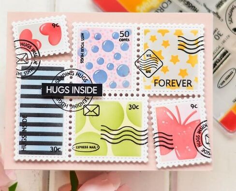 Christmas Postage Stamp Dies for Card Making Birthday Decoration, Frame Thanksgiving Fall Stamp Cutting Die for Card Making Junk Journal DIY, Metal Fall Christmas Decor Postage Stamp Die Cut in Saudi Arabia