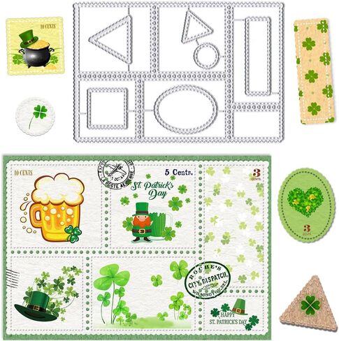 Christmas Postage Stamp Dies for Card Making Birthday Decoration, Frame Thanksgiving Fall Stamp Cutting Die for Card Making Junk Journal DIY, Metal Fall Christmas Decor Postage Stamp Die Cut in Saudi Arabia