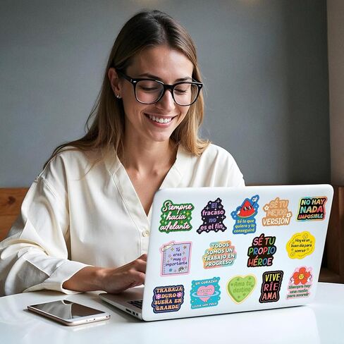 200 قطعة من الملصقات الإسبانية الملهمة، ملصقات تأكيد إيجابية تحفيزية للأطفال والمراهقين، ملصقات إسبانية للوحة رؤية سجل القصاصات لزجاجة المياه in Kuwait