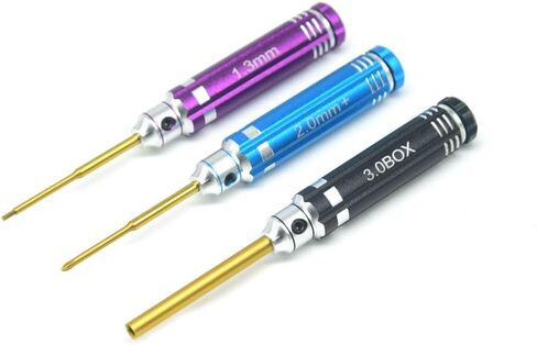 RC Aluminum Tool Set for AXIAL 1/30 SCX30 RC Crawler Car, Hex 1.3mm, PH 2.0mm, Mini Box Nut, Gold Titanium Coated Tips (RC Aluminum Tool Set) in Saudi Arabia