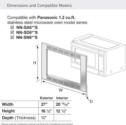 Panasonic NN-TK621SS 27-inch Trim Kit for 1.2 cu ft Microwave Ovens, 1.2cft, Stainless Steel in Saudi Arabia
