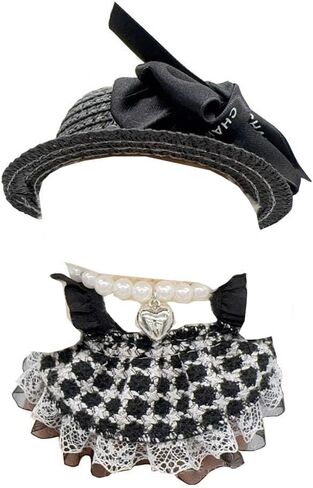 مجموعة ملابس الدمية مقاس 15/17 سم لـ Labubu، زي واحد رائع مع قميص/ملابس/أحذية/سماعة رأس صغيرة، مصمم إكسسوارات ملابس الدمية اللطيفة (أرجواني) in Kuwait