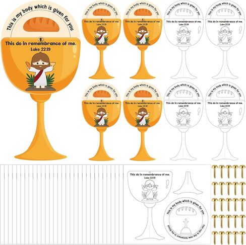 Teyva Daily 30 مجموعة DIY عيد الفصح يسوع الحرف اليدوية العشاء الأخير مجموعة الحرف اليدوية اصنع بطاقاتك الخاصة نشاط الكأس المقدسة لعيد الفصح المسيحي الأحد أنشطة حفلات الأسبوع المقدس in Kuwait