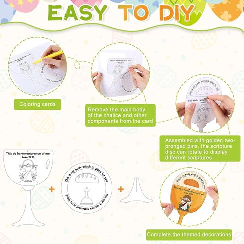 Teyva Daily 30 مجموعة DIY عيد الفصح يسوع الحرف اليدوية العشاء الأخير مجموعة الحرف اليدوية اصنع بطاقاتك الخاصة نشاط الكأس المقدسة لعيد الفصح المسيحي الأحد أنشطة حفلات الأسبوع المقدس in Kuwait