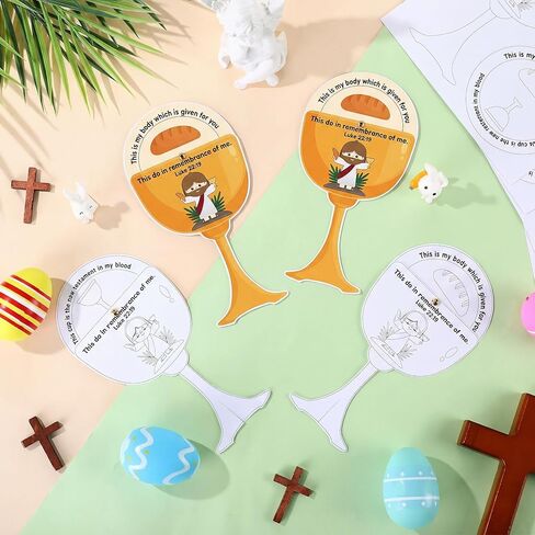 Teyva Daily 30 مجموعة DIY عيد الفصح يسوع الحرف اليدوية العشاء الأخير مجموعة الحرف اليدوية اصنع بطاقاتك الخاصة نشاط الكأس المقدسة لعيد الفصح المسيحي الأحد أنشطة حفلات الأسبوع المقدس in Kuwait