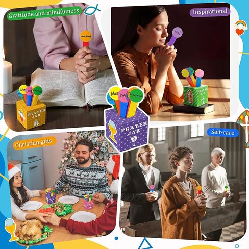 Motipuns 36 Set Prayer Box Craft Kits DIY Religious Prayer Jar with Wooden Stick DIY Family Handmade Paper Box for Home Church Activities Christian Party Favor Supplies in Saudi Arabia